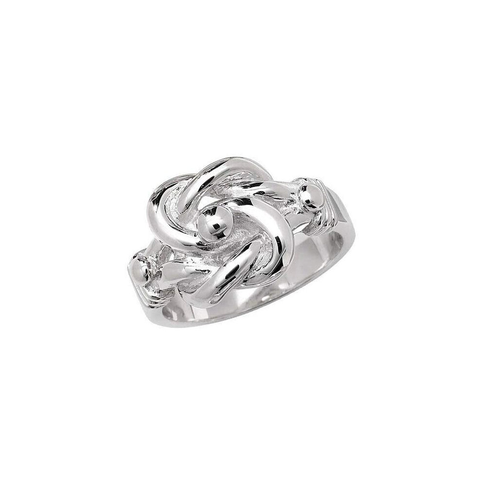 (U) Knot Ring Men's Gents Heavy Solid Sterling Silver Size R - W