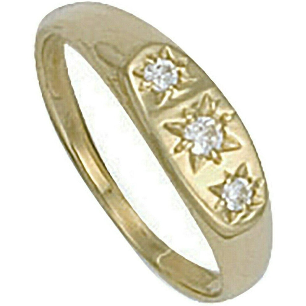 (L) Baby Child's Gipsy Ring Solid Yellow Gold Gemstone Hallmarked British Made