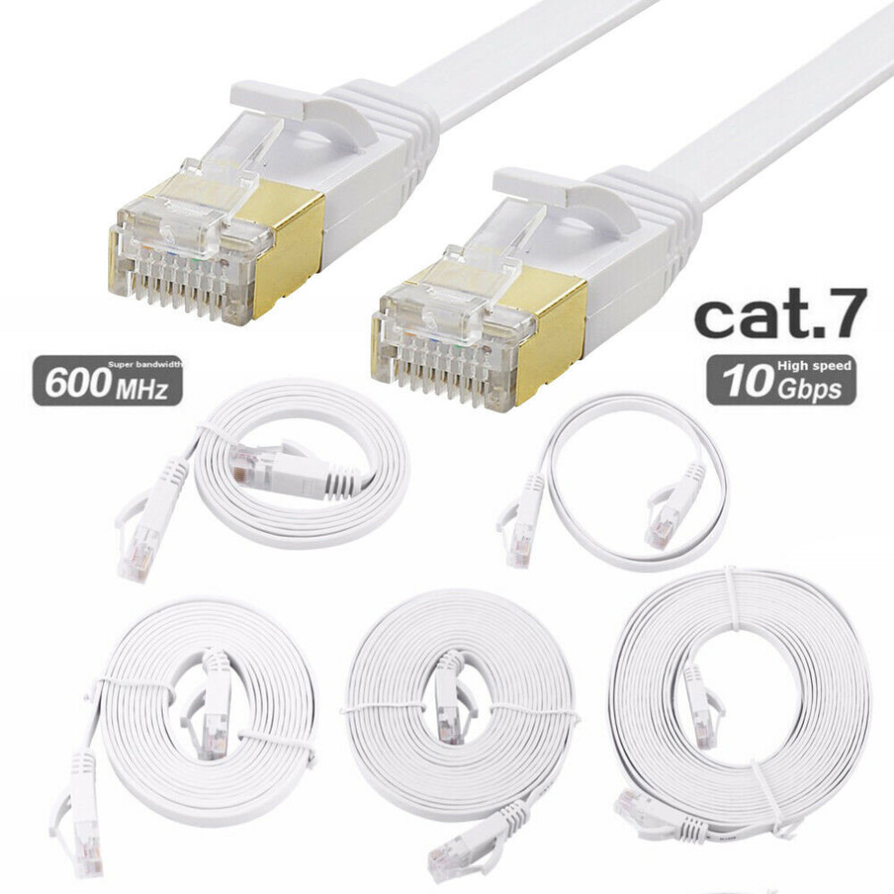 (5m) Flat CAT7 Ethernet LAN Network 10Gbps Internet Patch Cable Lead