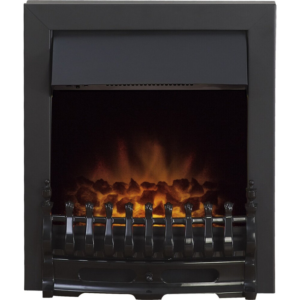 Adam Blenheim Electric Fire In (11263) - Inset, Led Flame, Coal Effect Bed, 1-2Kw, Spacer Included Black