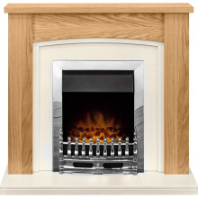 Adam Chilton Fireplace Suite in Oak with Blenheim Electric Fire in Chrome, 39 Inch