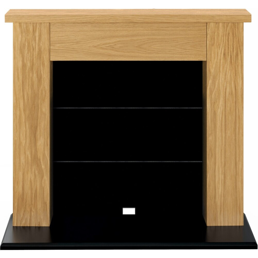 Adam Chester Electric Stove Fireplace In Oak & Black, 39 Inch