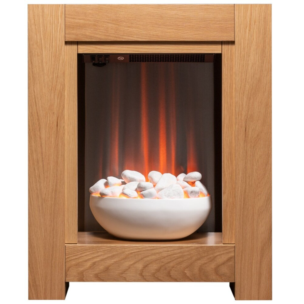 Adam Monet Fireplace Suite In Oak With Electric Fire, 23 Inch