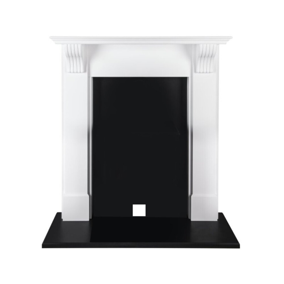 Adam Harrogate Stove Fireplace in Pure White and Black, 39 Inch