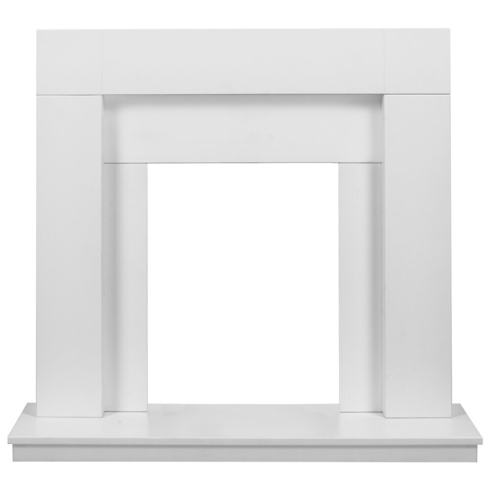 Adam Malmo Fireplace in Pure White & Black/Pure White, 39 Inch