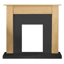 Adam Southwold Fireplace in Oak & Black, 43 Inch