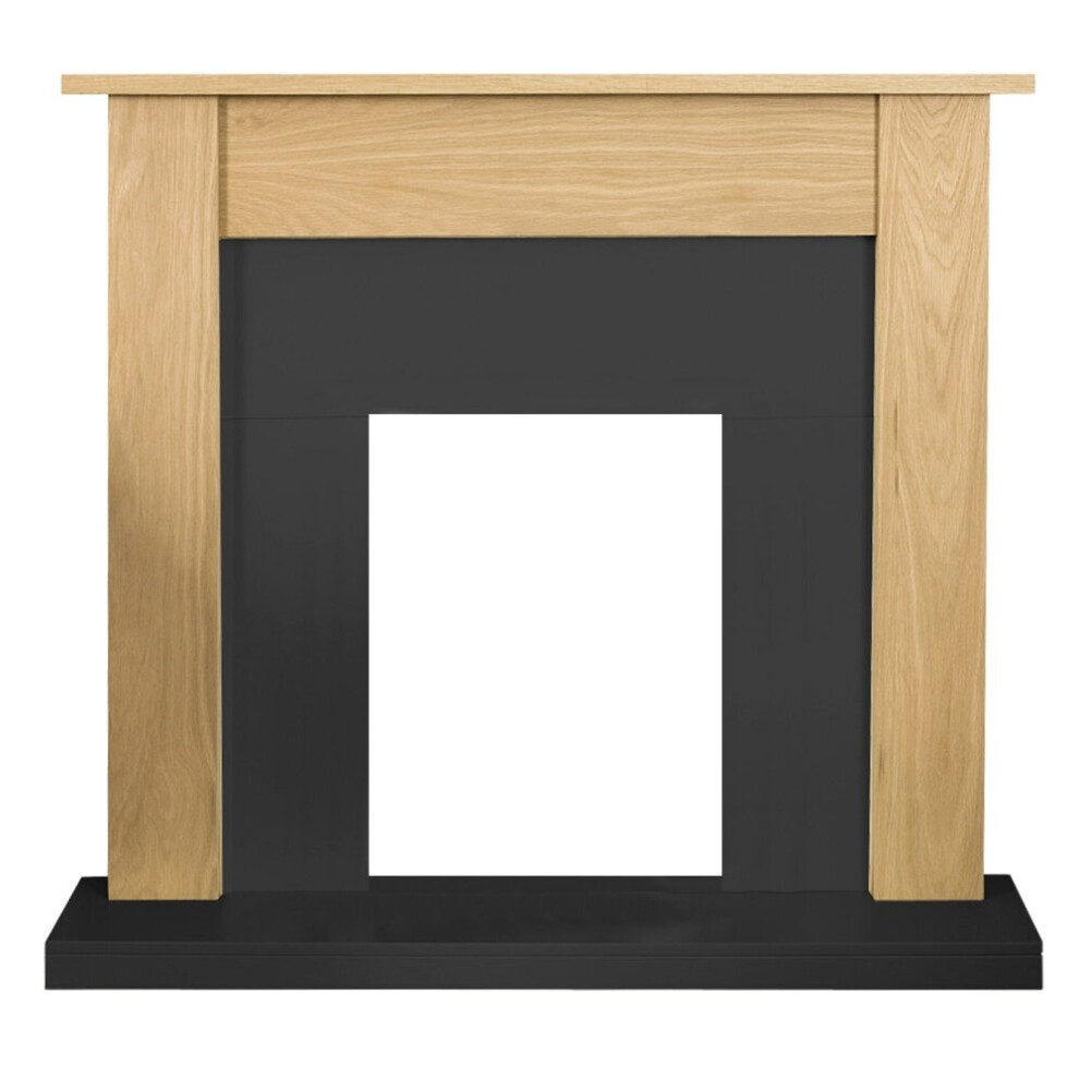 Adam Southwold Fireplace in Oak & Black, 43 Inch