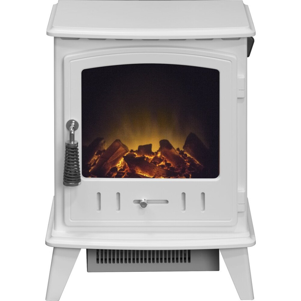 Adam Aviemore Electric Stove in Pure White Enamel