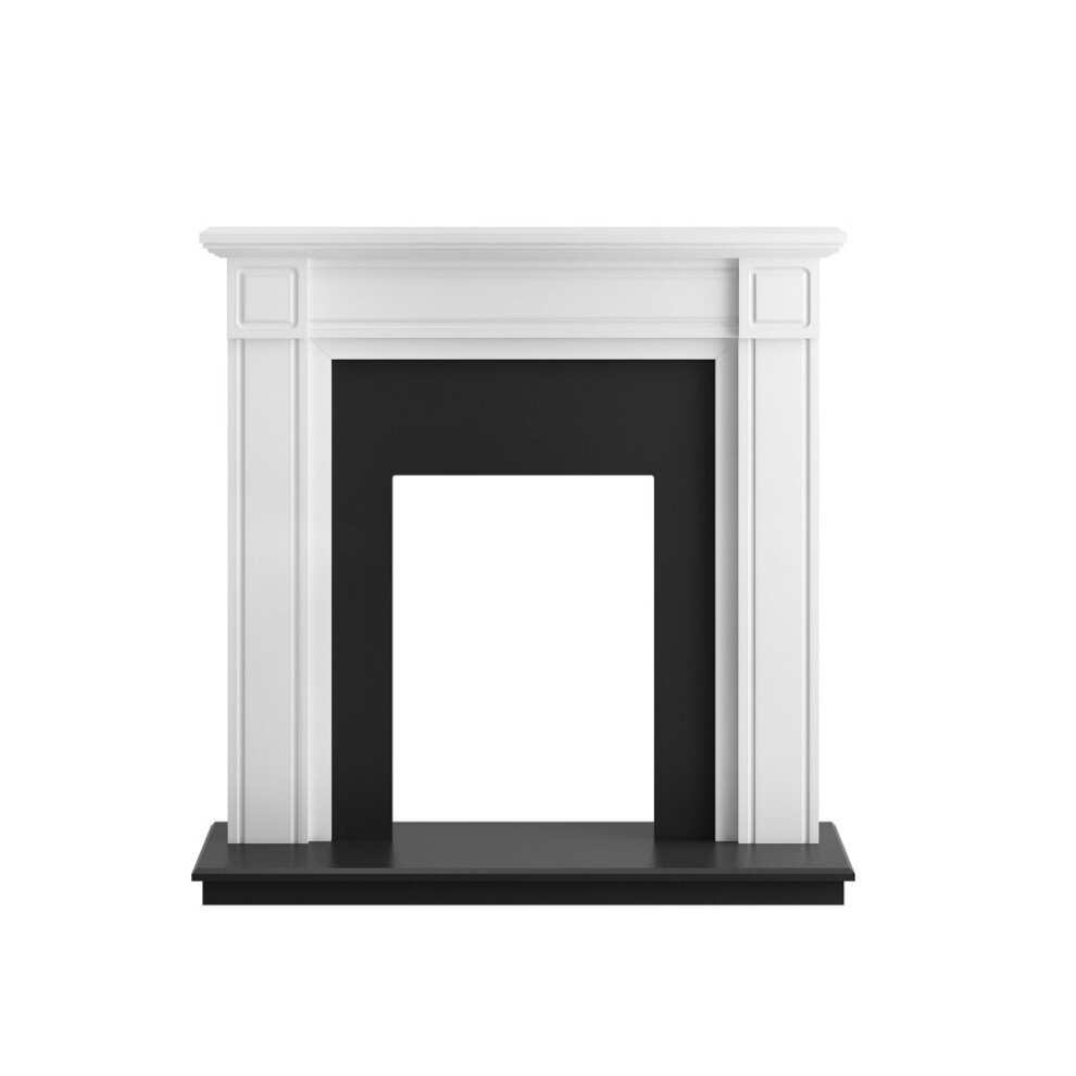 Photos - Fireplace Accessory Adam Georgian Fireplace in Pure White and Black, 39 Inch - Electric or Bio-Ethanol Compatible, 22305 22305 