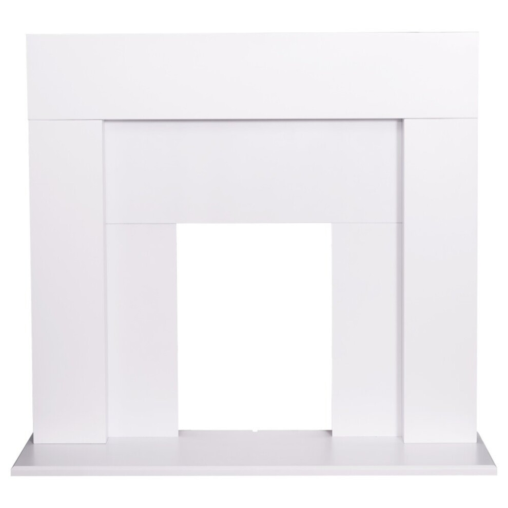 Adam Miami Fireplace Suite In Pure White, 48 Inch