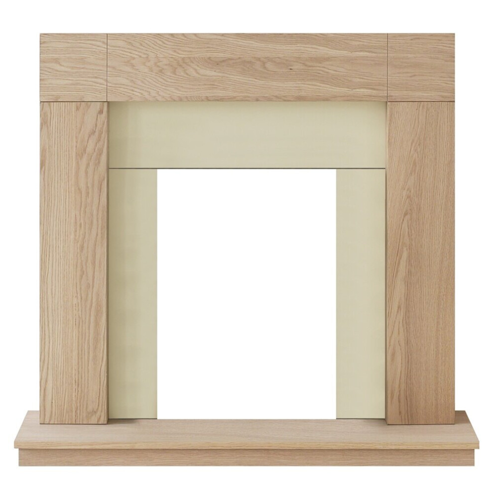 Adam Malmo Fireplace in Oak & Black/Cream, 39 Inch