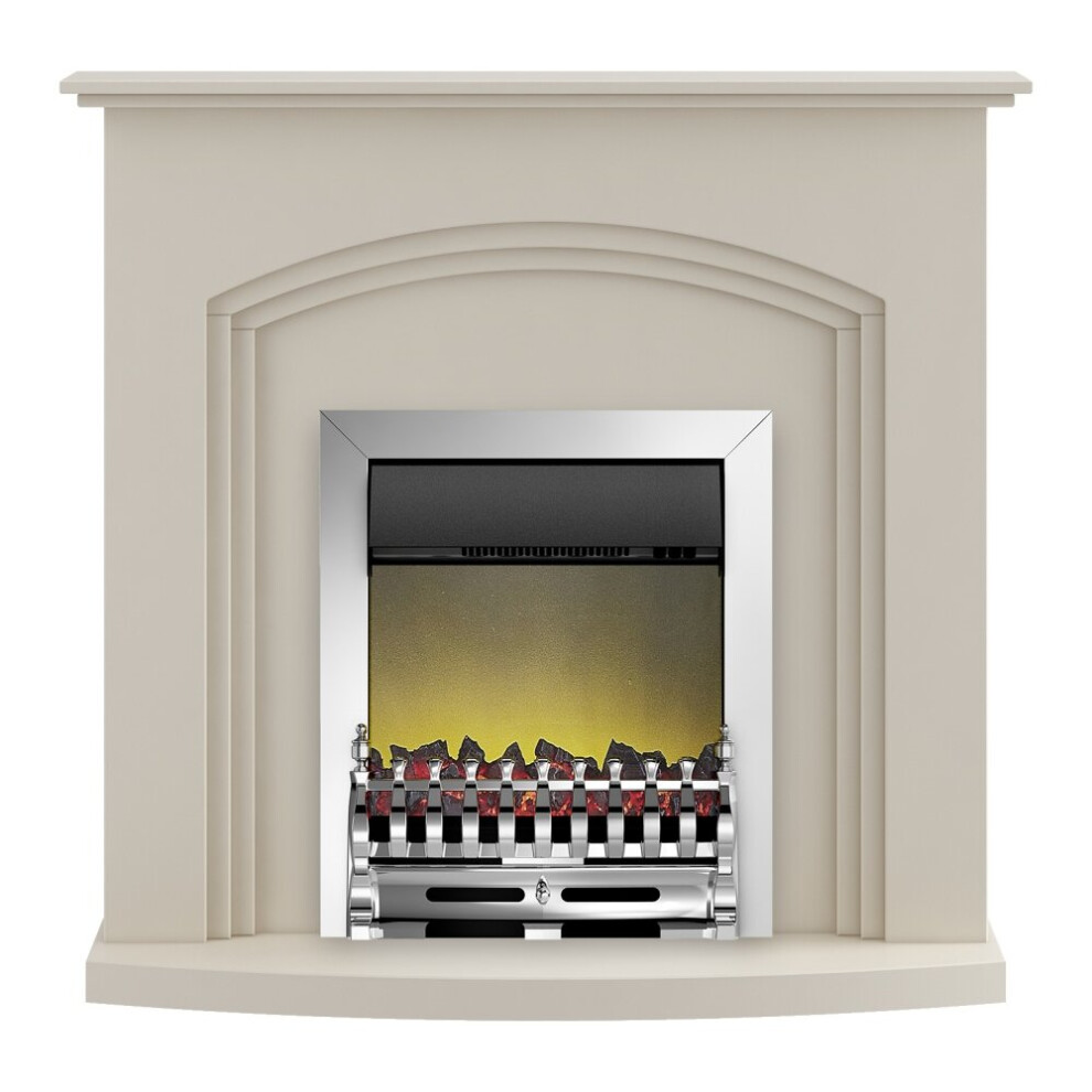 Adam Truro Fireplace Suite in Cream with Blenheim Electric Fire in Chrome,  41 Inch