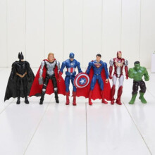 6pcs Super Hero Avengers figure Toy Spiderman Hulk