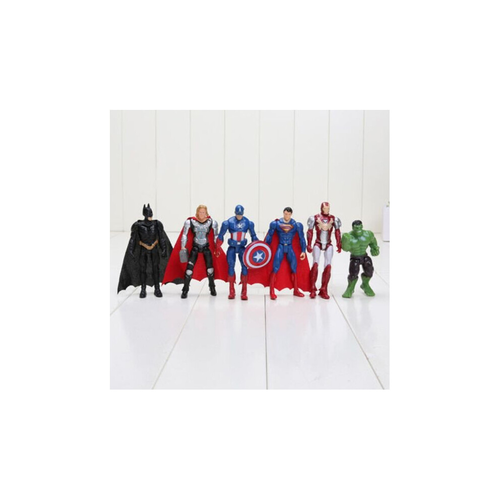 6pcs Super Hero Avengers figure Toy Spiderman Hulk