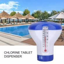Floating Swimming Pool Chlorine Dispenser Chemical Thermometer Automatic Dosing Device