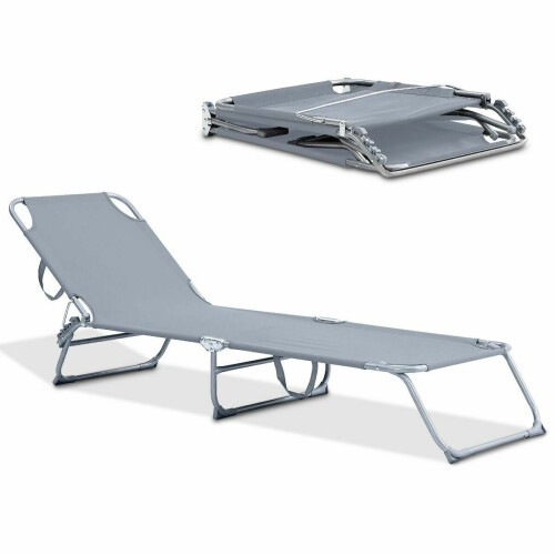 Practical Foldable Portable Outdoor Grey Sun Lounger, Best