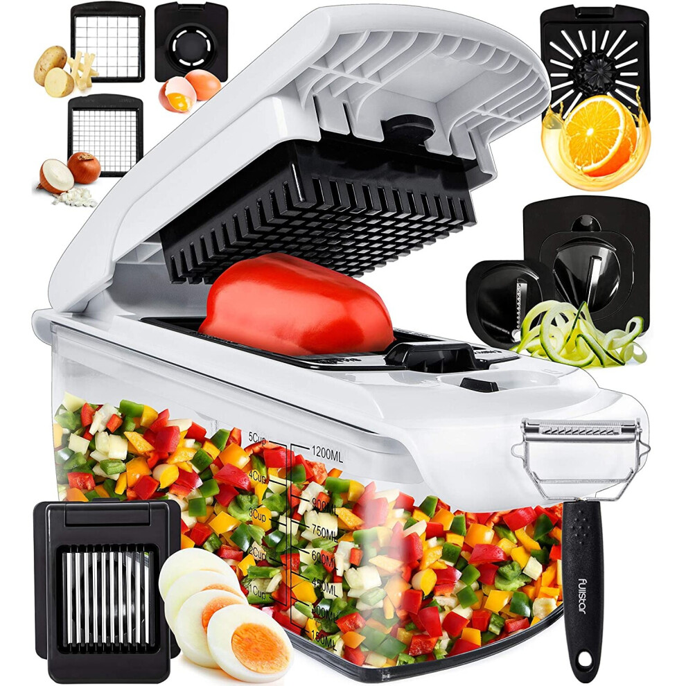 Fullstar Vegetable Chopper Onion Chopper Dicer - Peeler Food Chopper Salad Chopper Vegetable Cutter Vegetable Spiralizer Vegetable Slicer Zoodle Maker