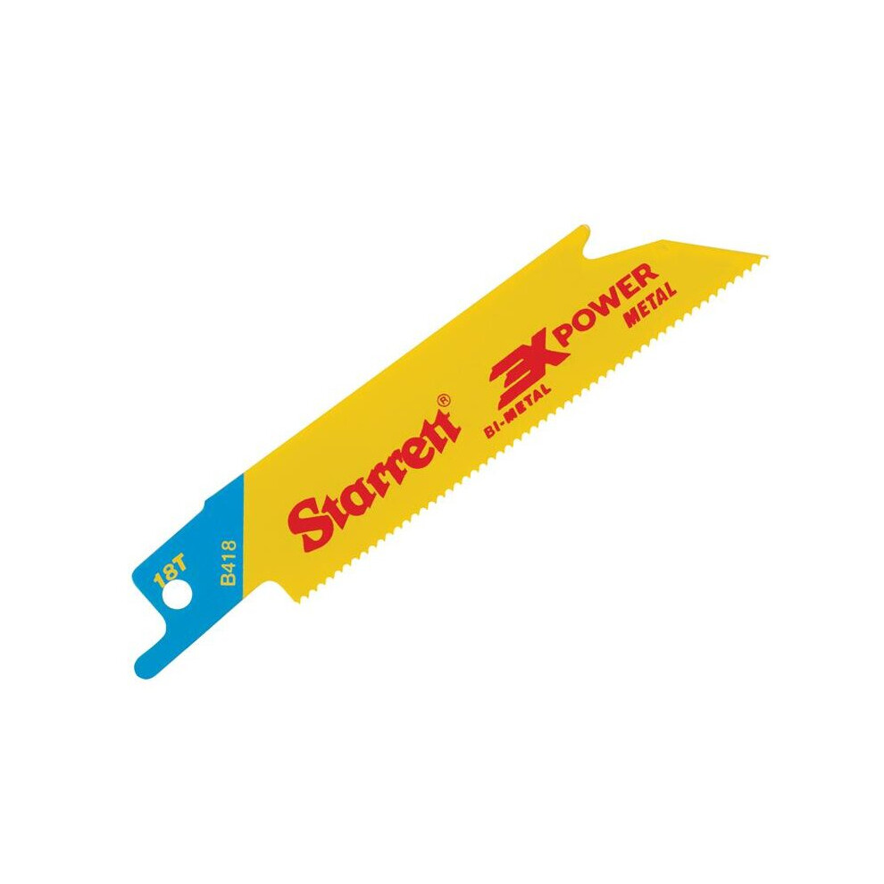 Starrett B418-5 Bi-Metal Reciprocating Blade Metal Straight 100mm 18 TPI Pack 5