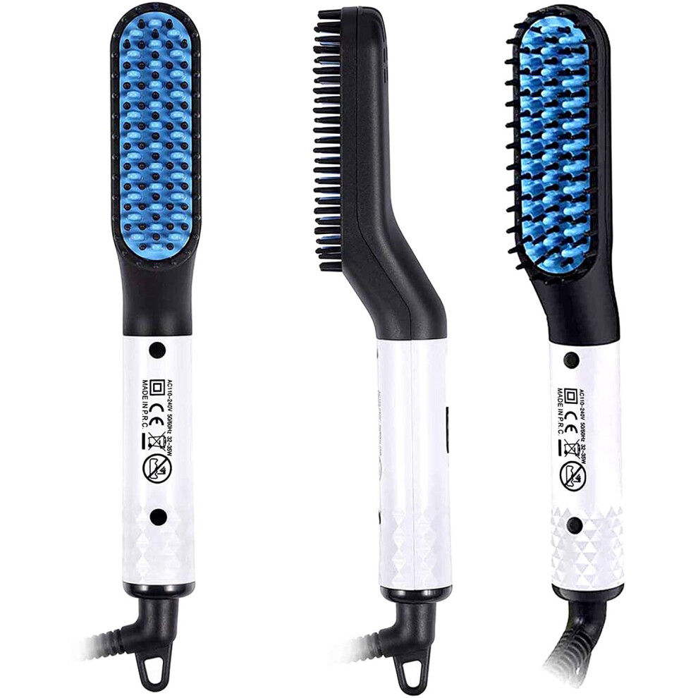 Uucolor Blue (Blue) Beard And Hair Straightener For Men Multifunctional Hair Styler Electric Hot Comb And Beard Straightening Brush Hair Straightening