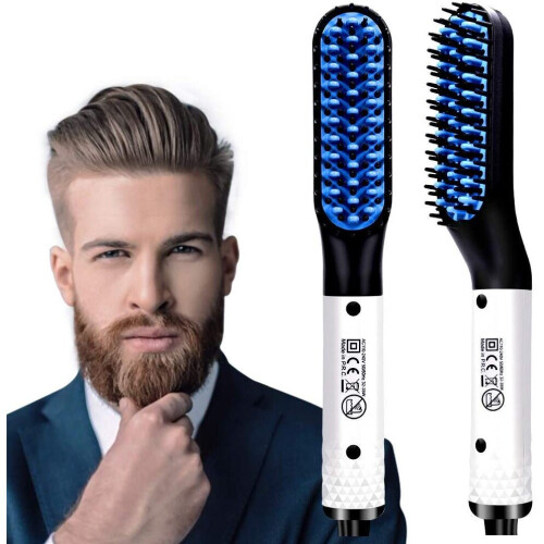 Beard Straightener for Men, Mens Hair Straightener Comb , Quick Heated Beard Straightening Comb, Hair Straightener Brush ,Heated Beard