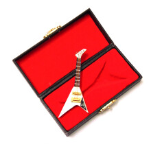 1:12 Scale White Guitar & Black Case Tumdee Dolls House Instrument 550