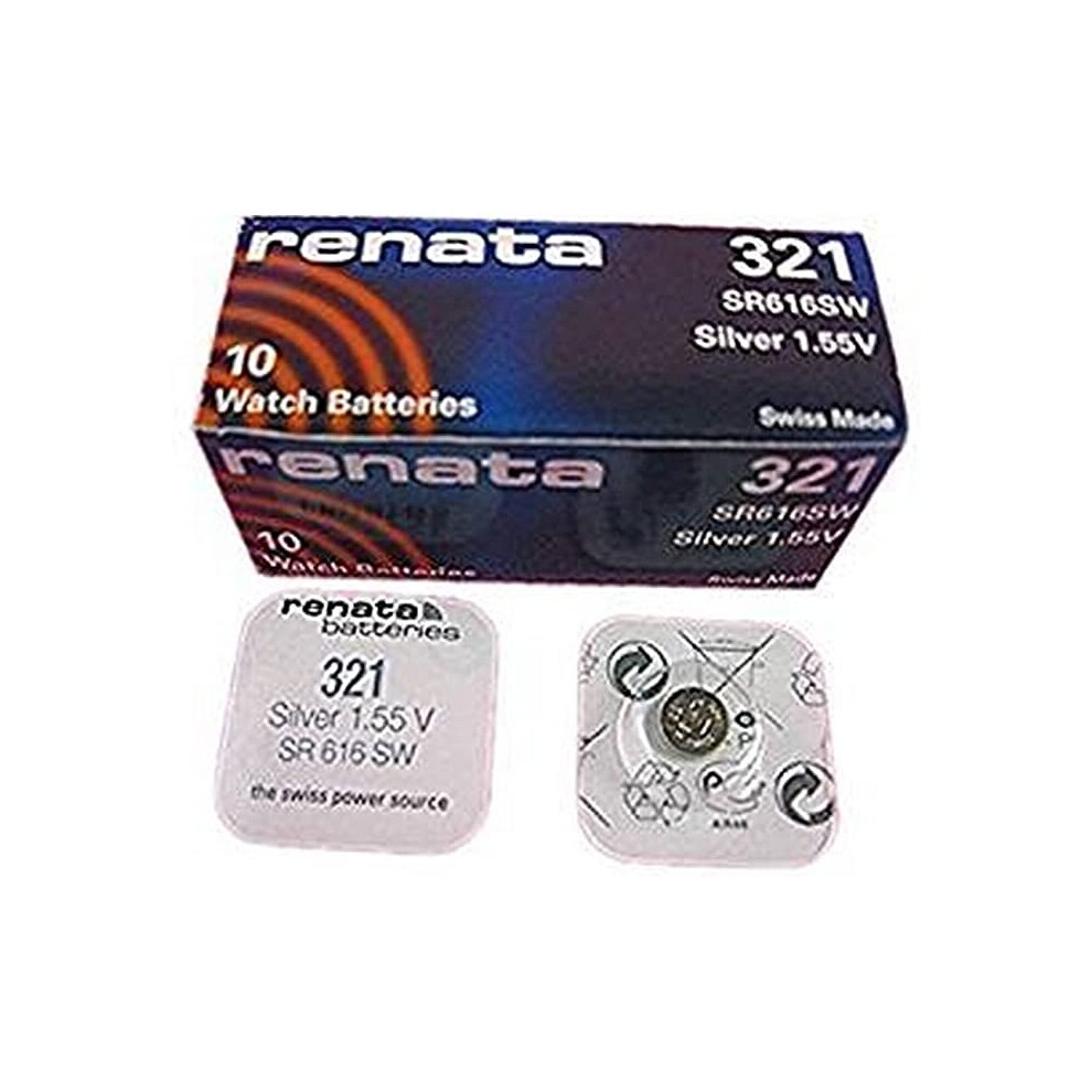 (10 x 321 Or SR616SW) Renata Watch Battery Swiss Made Silver Oxide 1.5V Also Known as SR616SW