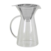 Versatile Coffee Pot 1100ml, Borosilicate Glass Coffee Pot For Breakfast, Stainless Steel Simple Coffee Pot