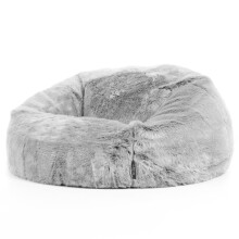 (Arctic Wolf Grey) Classic Faux Fur Bean Bag Chair, Living Room Bean Bags for Adults