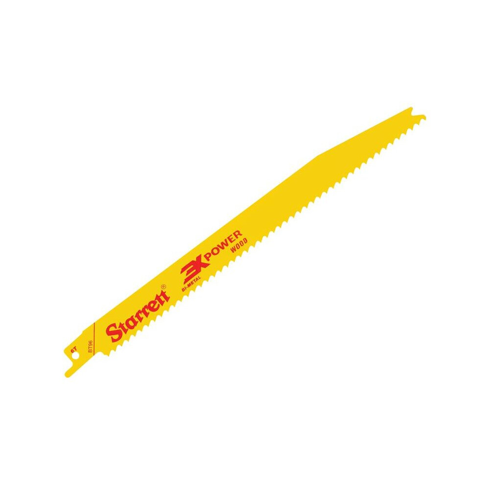 Starrett Bt96-5 Bi-Metal Reciprocating Blade, Wood Tapered 228Mm 6 Tpi (Pack 5) 7891265156921