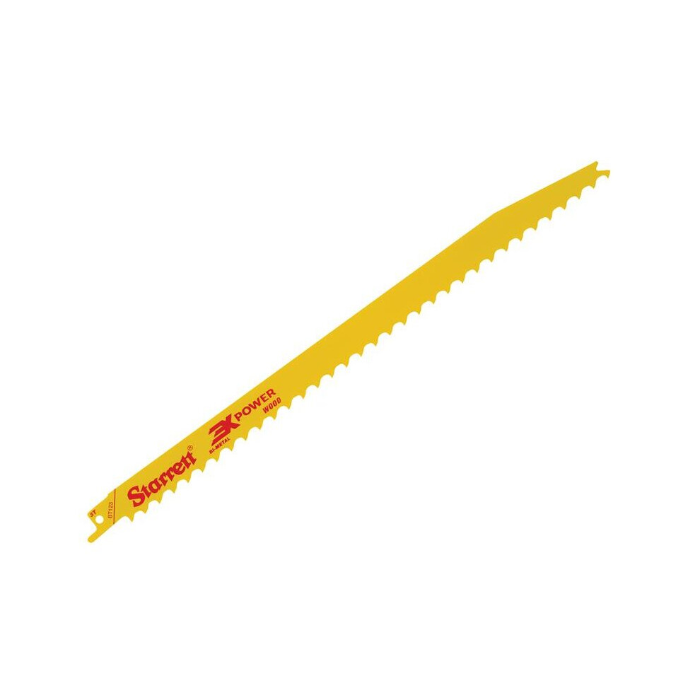 Starrett Bt123-5 Bi-Metal Reciprocating Blade, Wood Tapered 300Mm 3 Tpi (Pack 5)