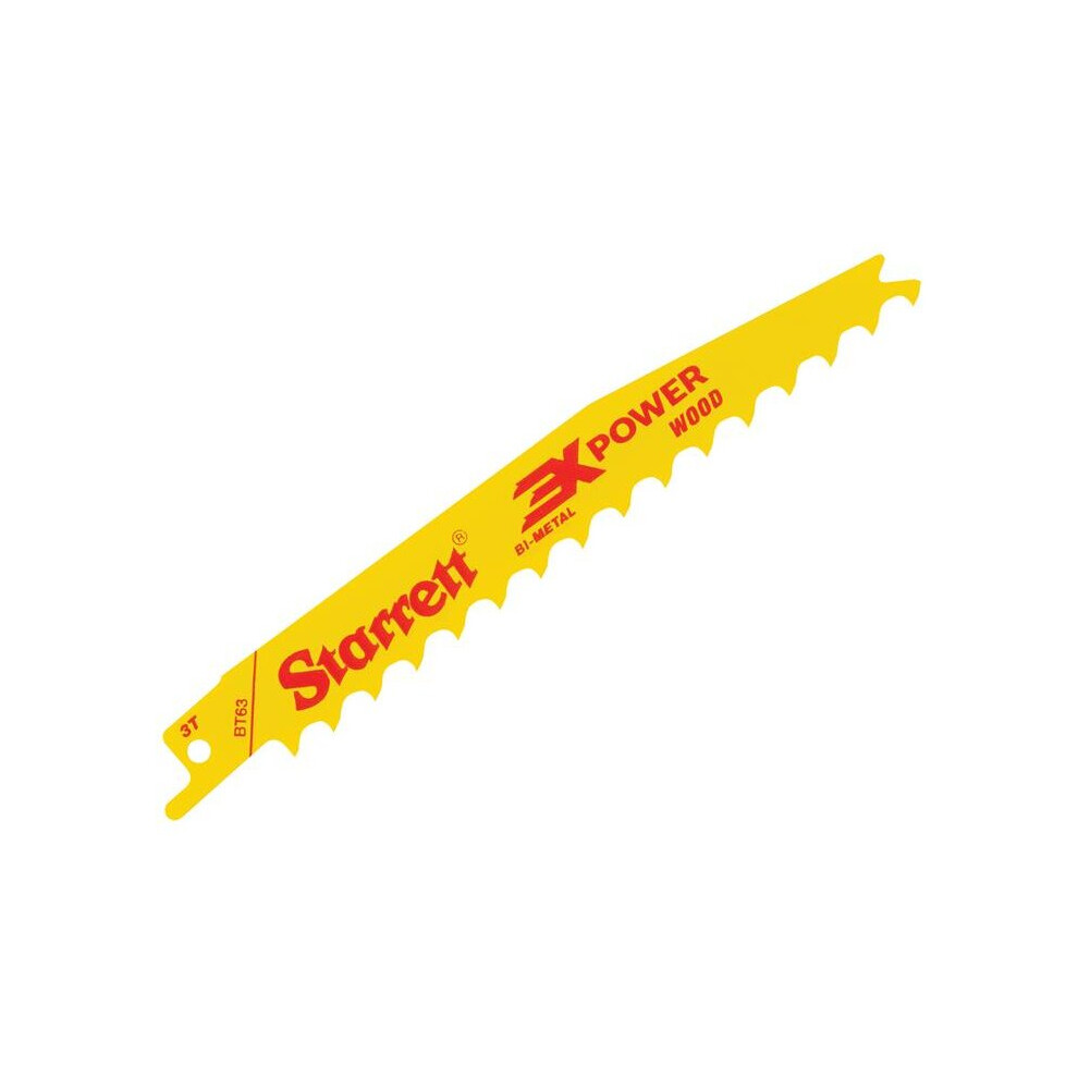 Starrett BT63-5 Bi-Metal Reciprocating Blade, Wood Tapered 152mm 3 TPI (Pack 5)