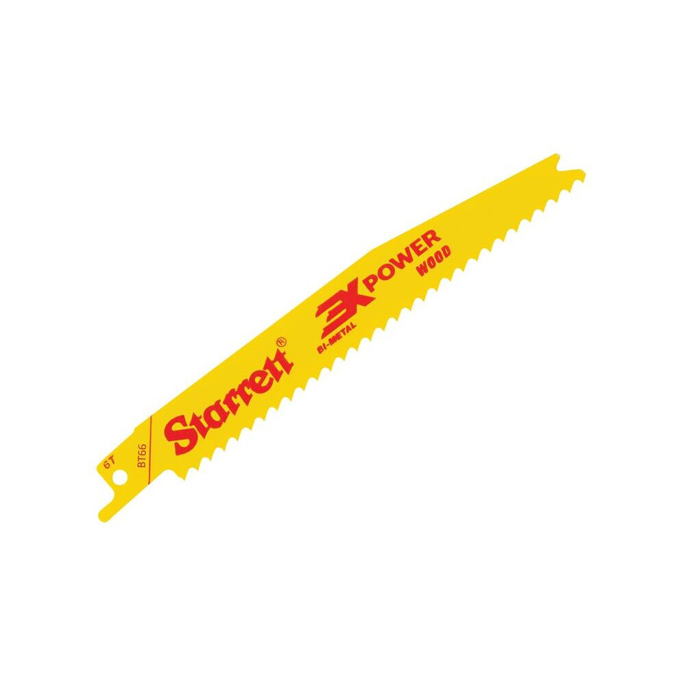 Starrett Bt66-5 Bi-Metal Reciprocating Blade, Wood Tapered 152Mm 6 Tpi (Pack 5)