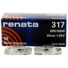 (10 x 317 Or SR516SW) Renata Watch Battery Swiss Made Silver Oxide 1.5 v