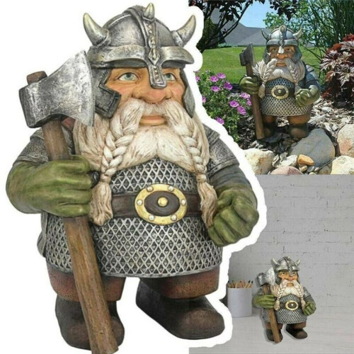 Viking Victor Norse Νάνος Gnome άγαλμα στολίδι στολίδι 2