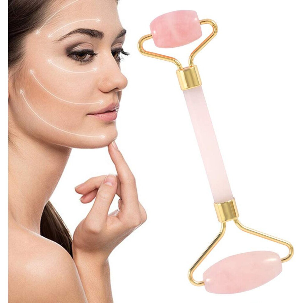 Jade Face Roller Rose Quartz Massager Tool Anti-Aging Facial Skin Wrinkgless Slimming Stone Roller Tools for Face-Lift Used with Oil Serum