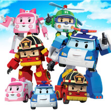4pcs Robocar Poli Ambe Roy Robot Transformers Toys