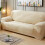 (Beige, 3 Seater) Easy Fit Sofa Slipcover Stretch Protector Plush 1