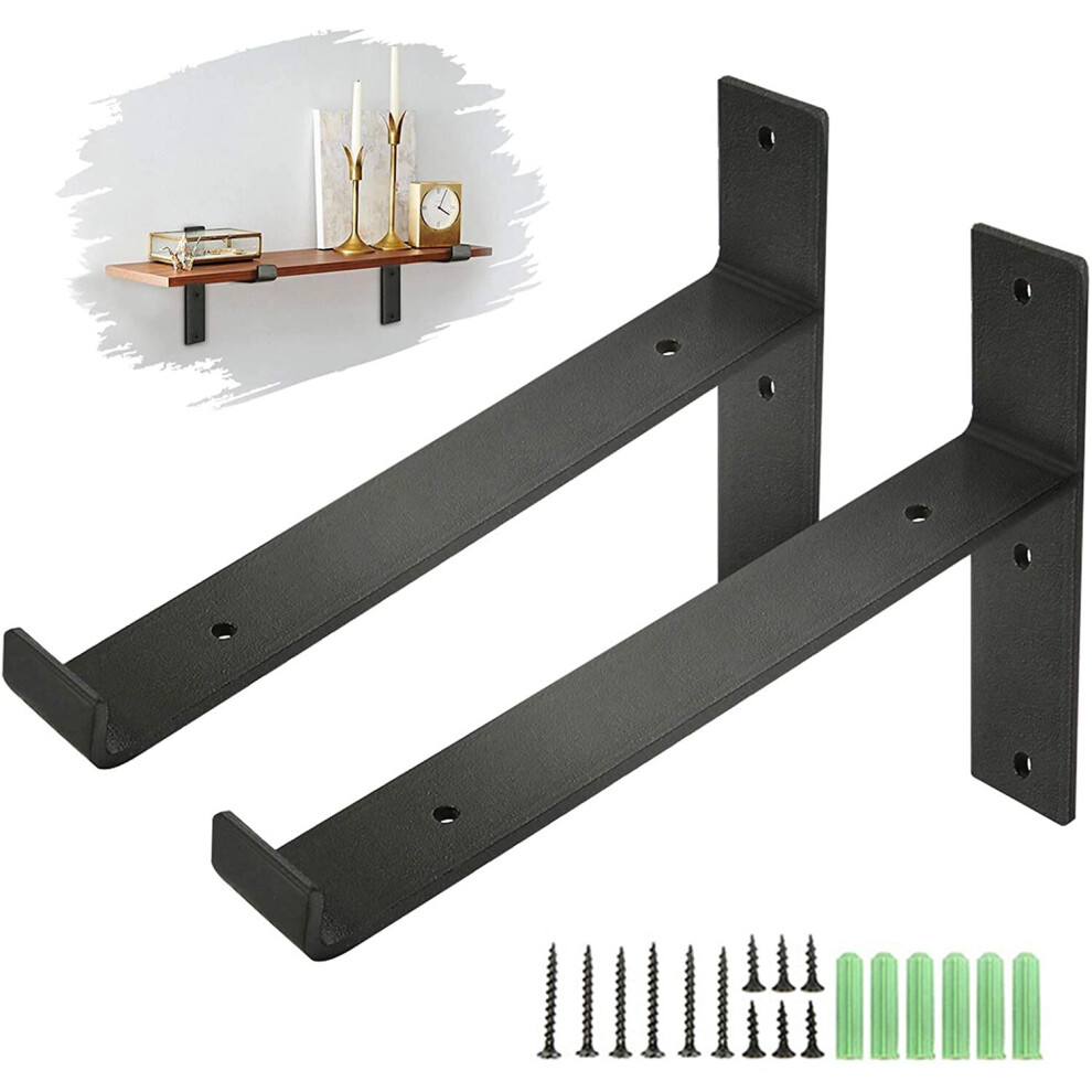 king do way Shelf Brackets, Industrial Shelf Angle Braces Brackets for Rustic Shelf, Scaffold Board, Wall Mounted Vintage Shelving 2Pcs