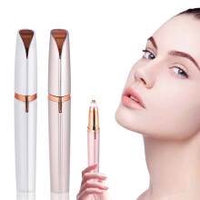 (Gold) Electric Eyebrow Trimmer Painless Eye Brow Epilator Mini Shaver Razors Portable Facial Hair Remover For Women