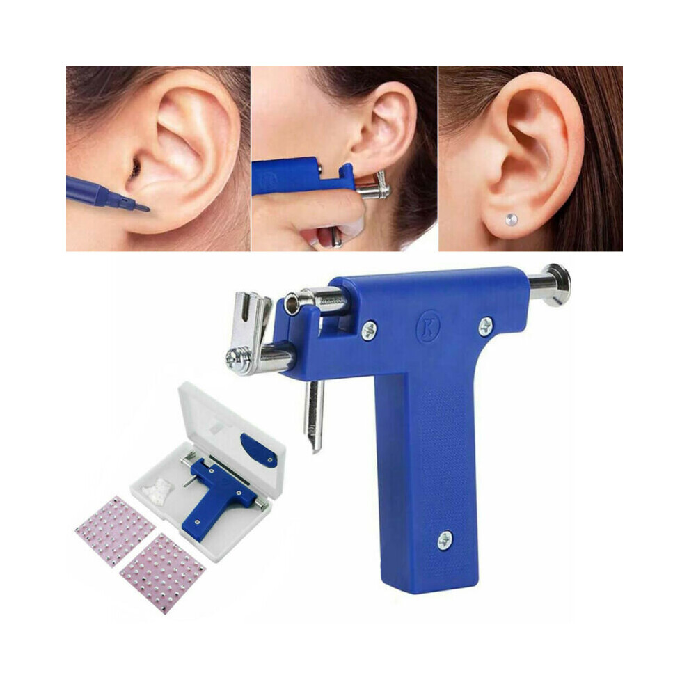 Adult Ear Body Piercing Gun Tool Ear Nose Navel Gun Machine with 98Pcs Studs Kit