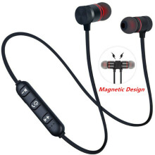 (Black) Magnetic Bluetooth Earphones Wireless Earbuds Sports Neckband 5.0 Gaming Headset