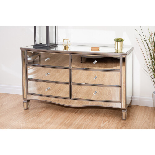 Elysee 6 Drawer Chest - Mirrored 2