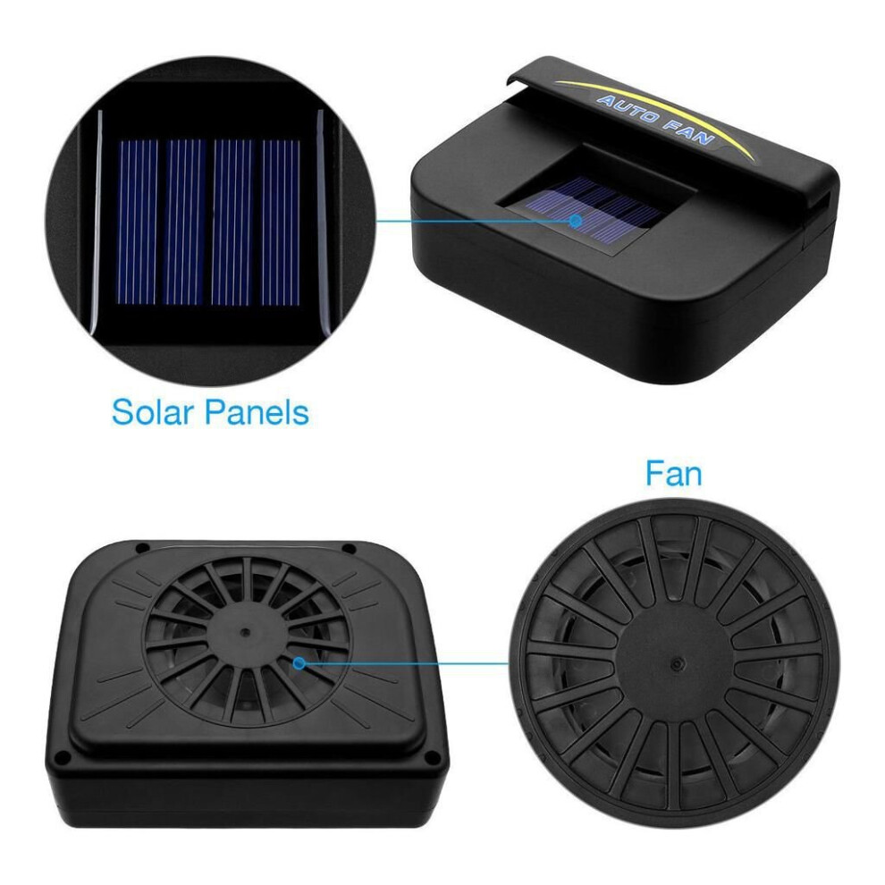 Solar Powered Car Windshield Air Vent Fan System 178513582396