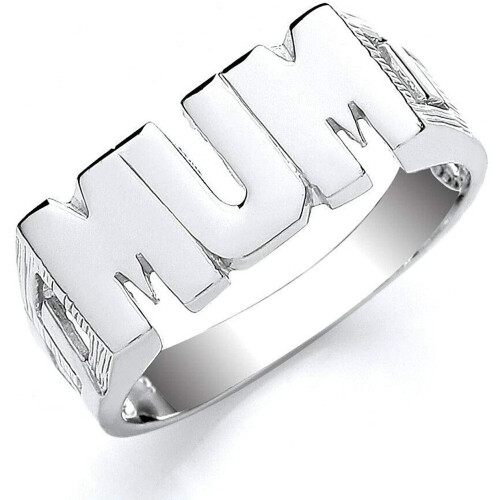 (P) Solid Silver Mum Ring 925 Hallmark