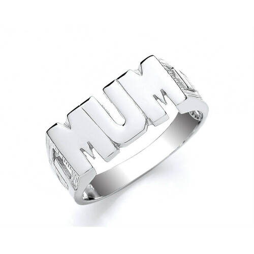 (P) Solid Silver Mum Ring 925 Hallmark 2