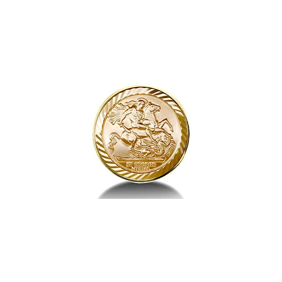 (Y) St George Ring Solid 9K Yellow Gold Full Sovereign Size British Made Hallmarked
