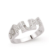(N) Mum Ring Mother Mom Sterling Silver Mum ring Platinum Plated