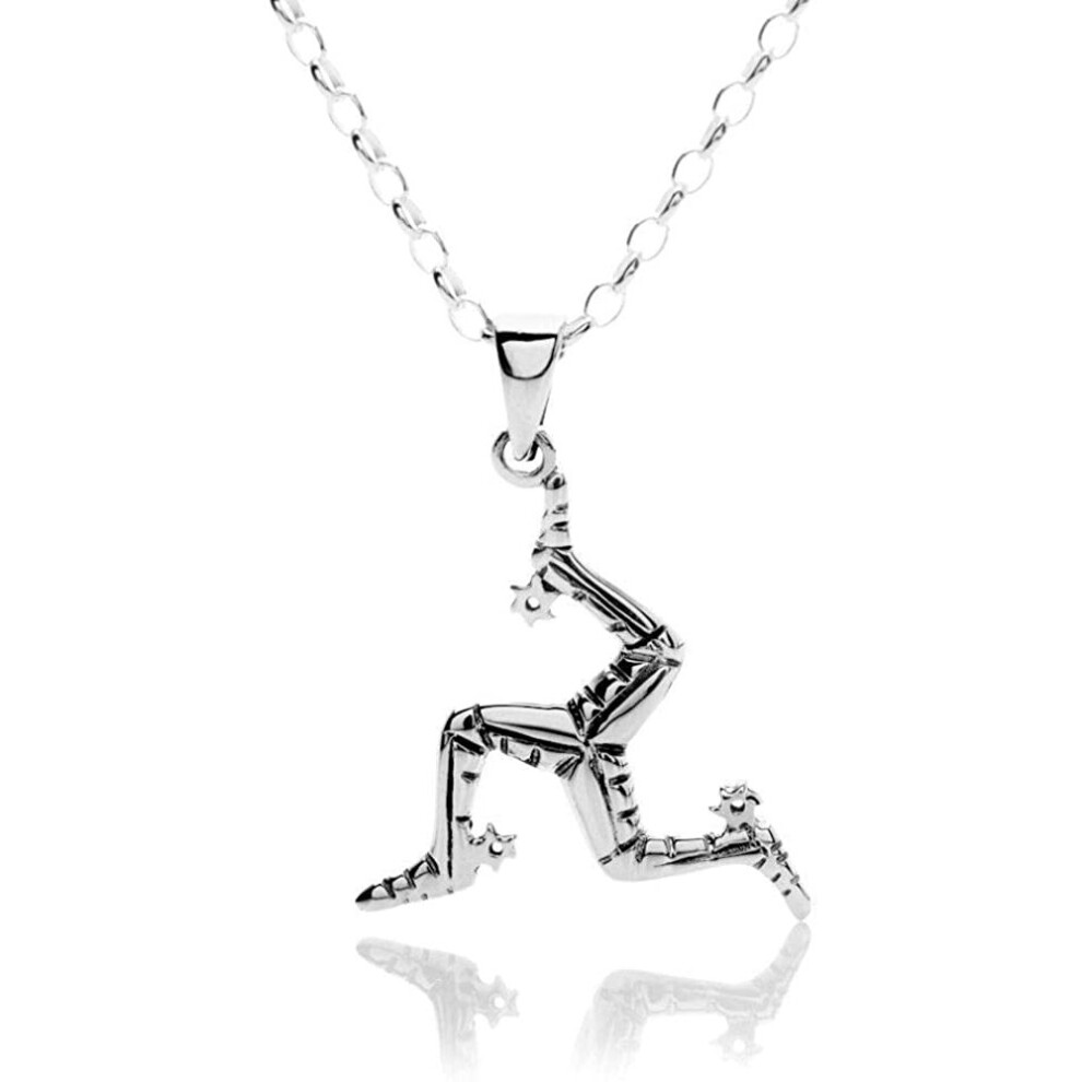 (24" Chain) Manx Pendant Sterling Silver 925 Hallmark Isle of Man Celtic All Chain Lengths