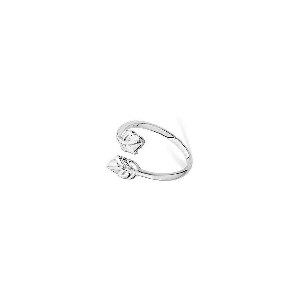(N) Silver Leaf Wrap Ring Sterling Silver 925 hallmark Size J - R British Made