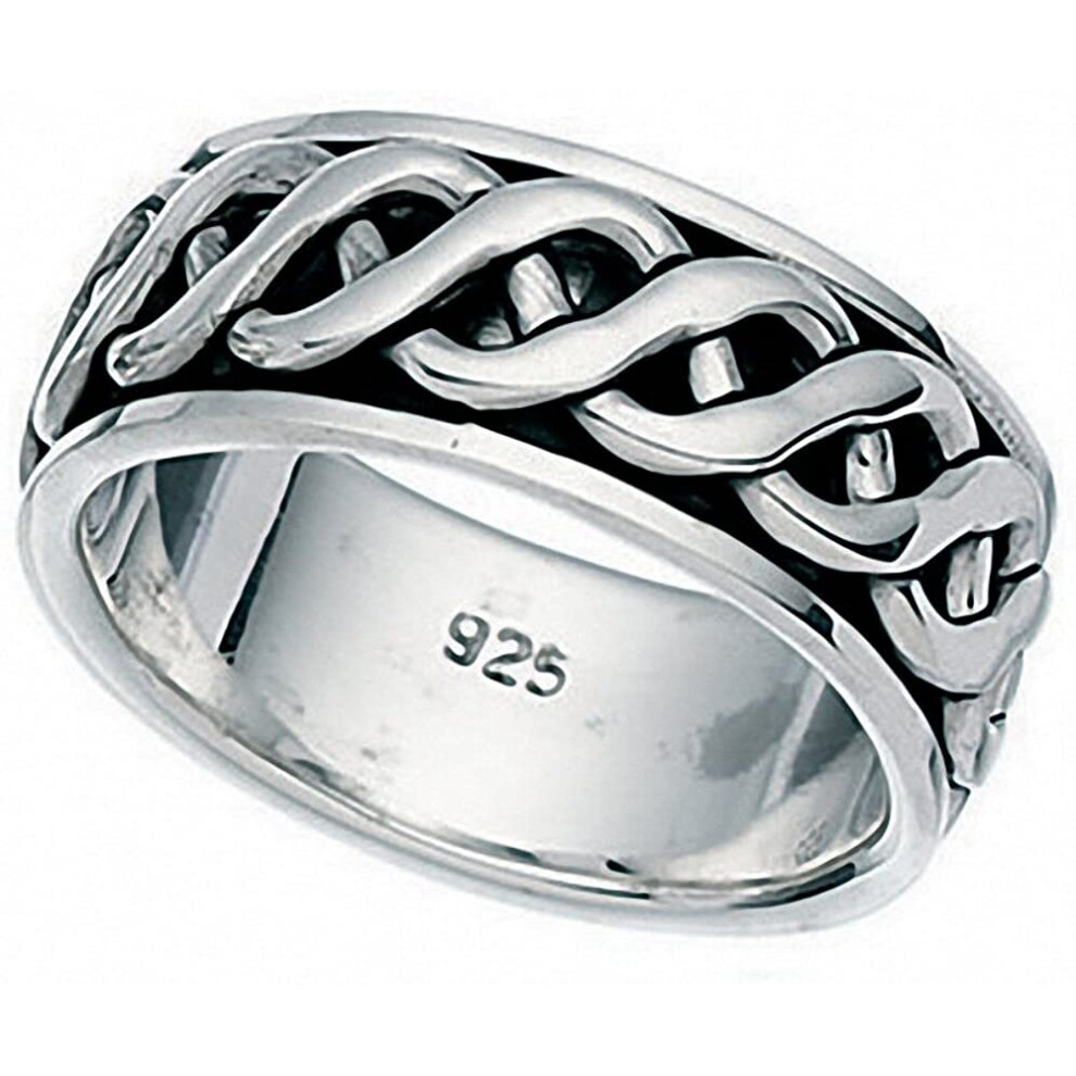 (S) Sterling Silver Mens 8mm Celtic Design Rotating Ring 7.50grams (Sizes N - Z)
